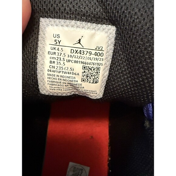 Nike Air Jordan 1 Mid SS GS Concord Black University Red DX4379-400 Size 5Y - Picture 3 of 7